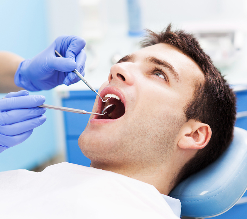 man at the dentist